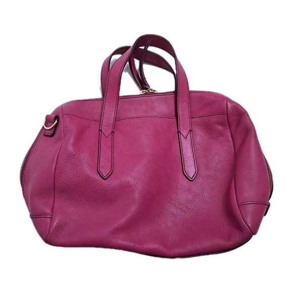 Fossil Sydney Satchel Crossbody Leather Handbag Pink Magenta Purse - Picture 4 of 7